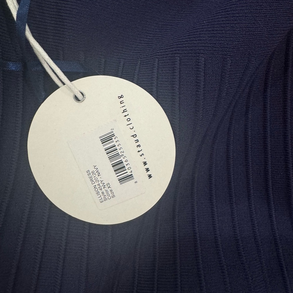 STAUD Navy Blue Pleated Maxi Dress - Picture 5 of 5